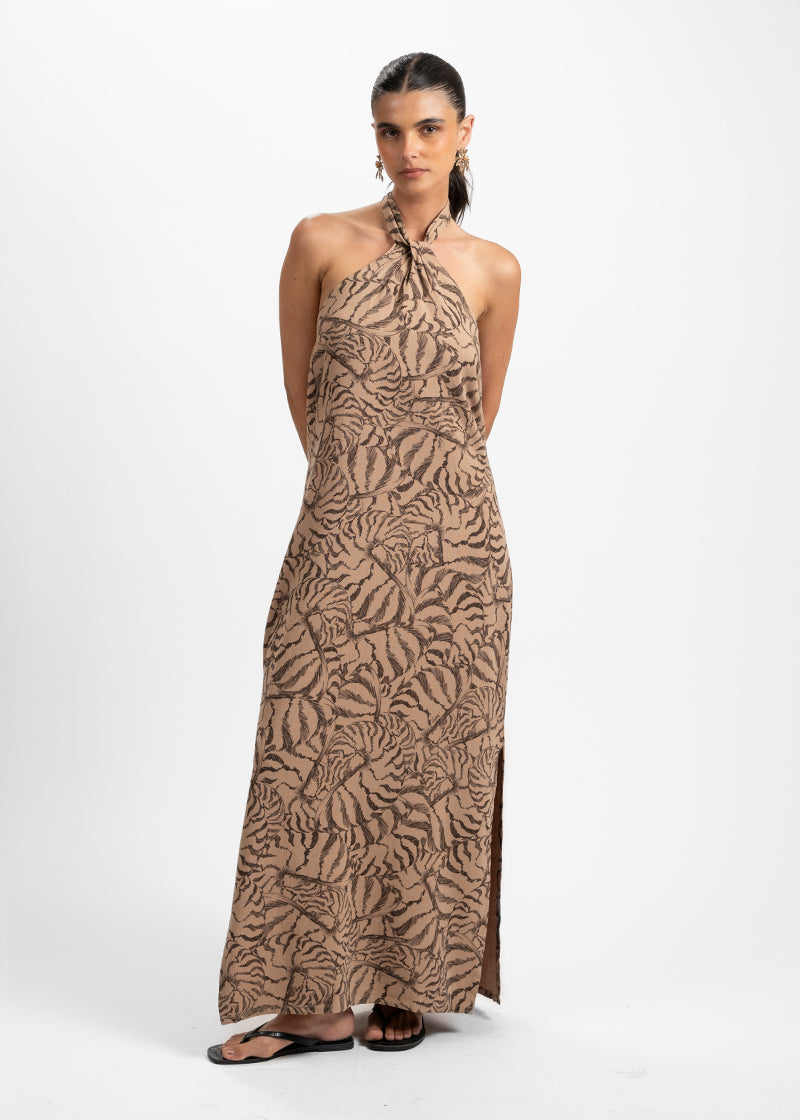 VESTIDO MARGA Lino beige