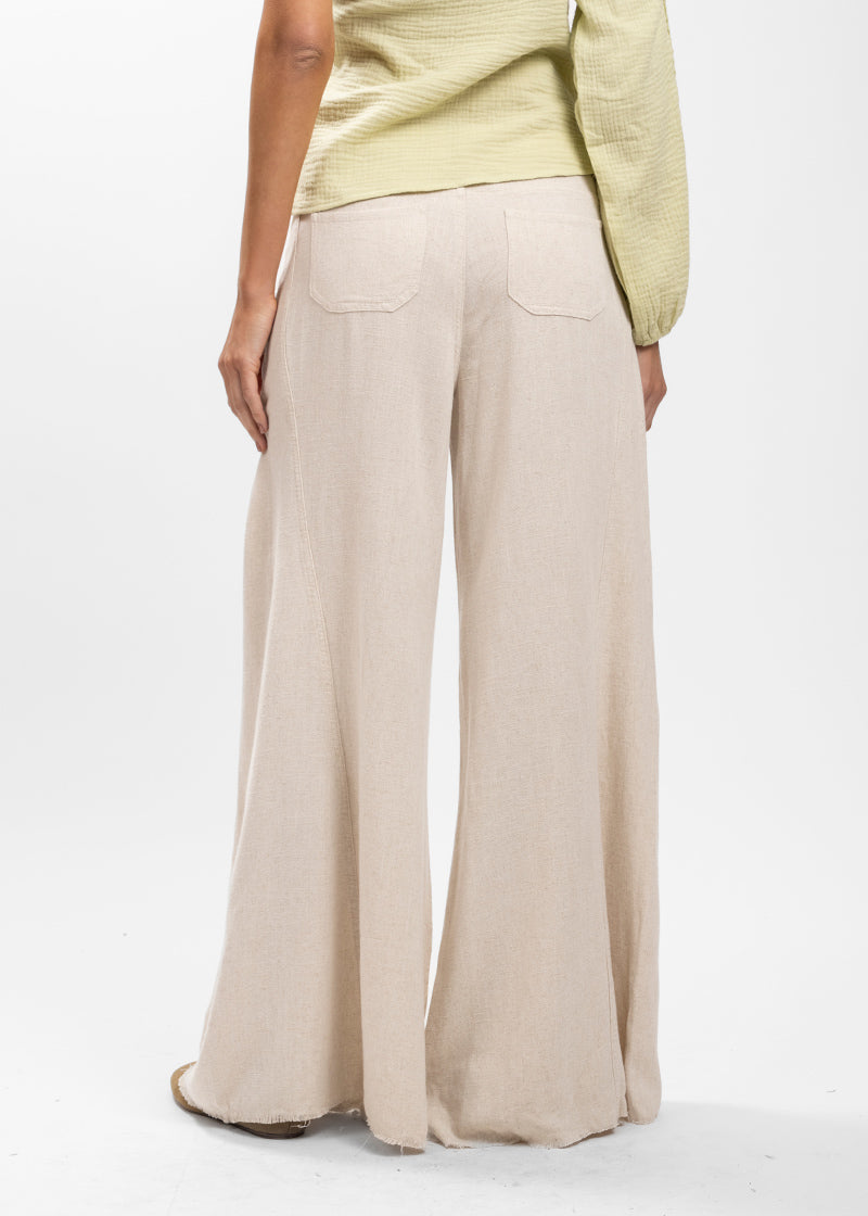 PANTALÓN ANNA TA Lino Tiro Alto arena