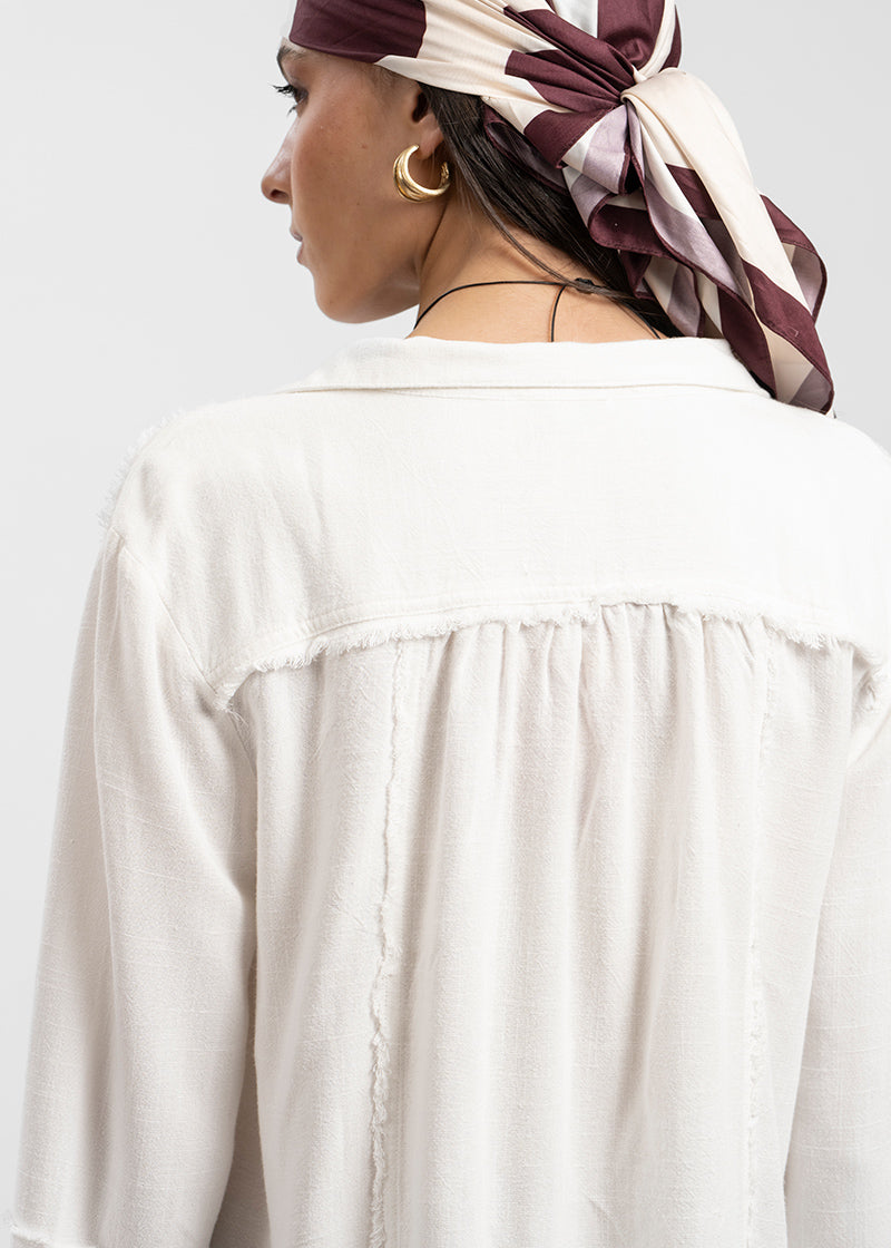 BLUSA SOLE Lino blanco
