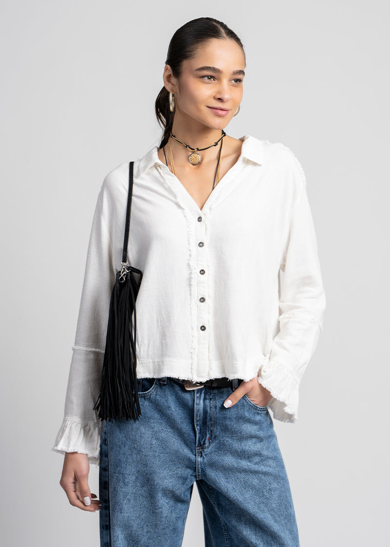 BLUSA SOLE Lino blanco
