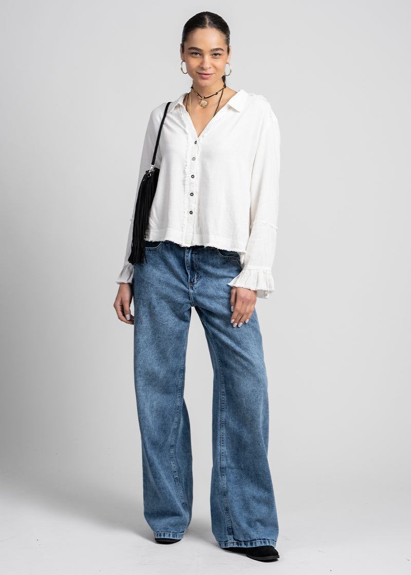 BLUSA SOLE Lino blanco