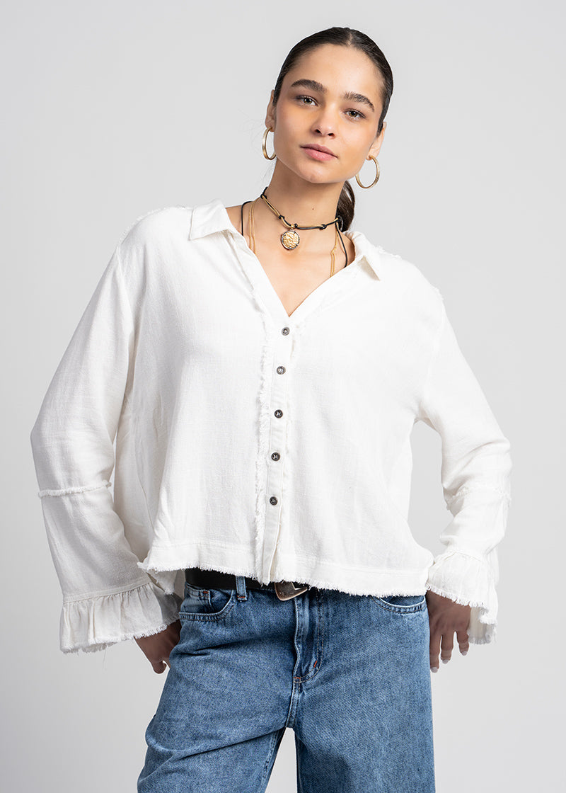 BLUSA SOLE Lino blanco