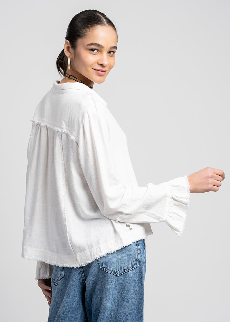 BLUSA SOLE Lino blanco