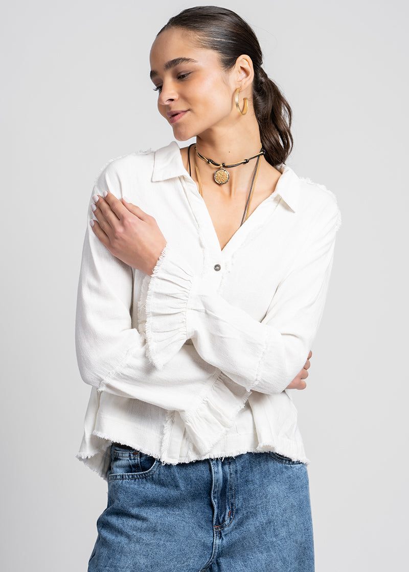BLUSA SOLE Lino blanco