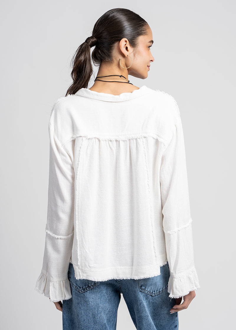 BLUSA SOLE Lino blanco