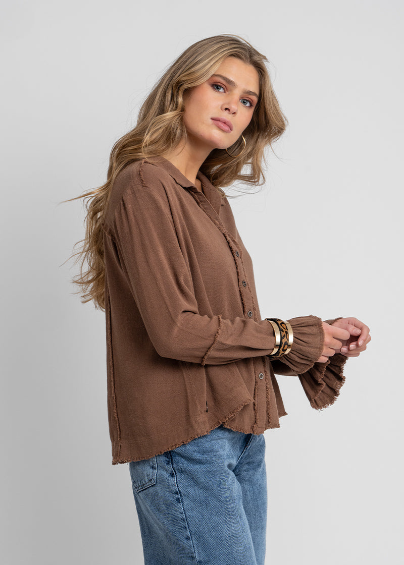 BLUSA SOLE Lino café