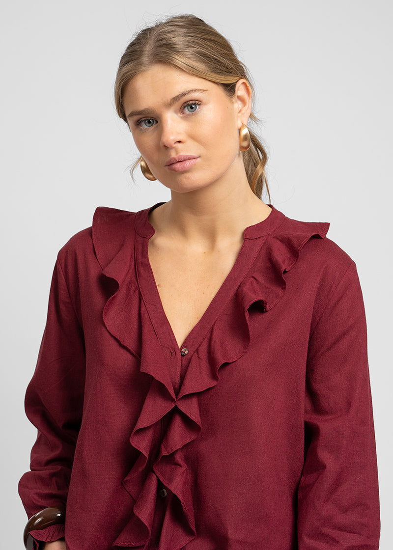 BLUSA ANTONIA burdeo