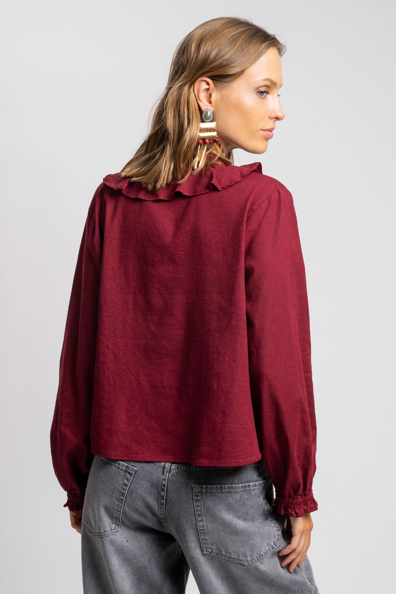 BLUSA ANTONIA burdeo