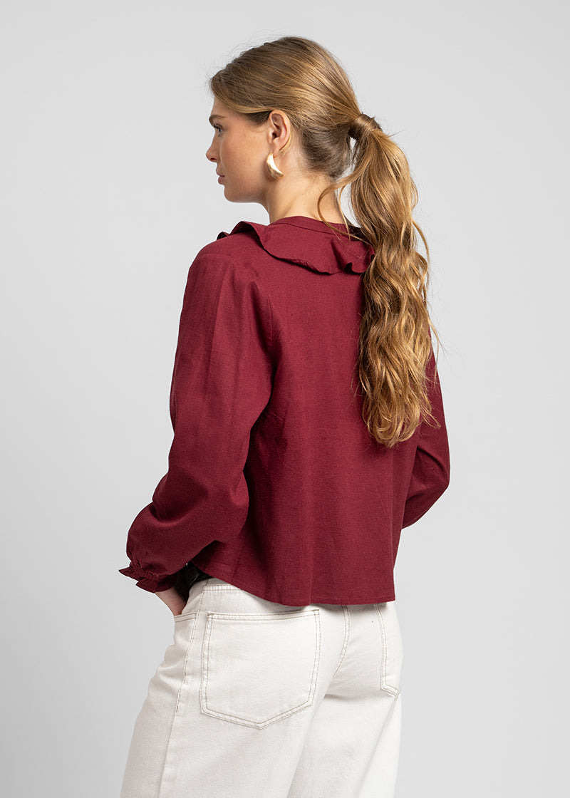 BLUSA ANTONIA burdeo