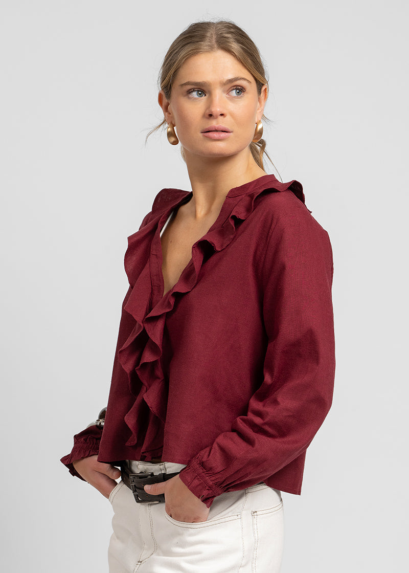 BLUSA ANTONIA burdeo