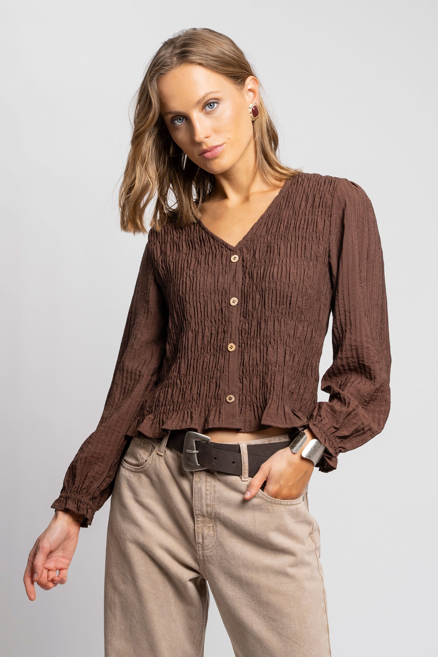 BLUSA VALENTINA café