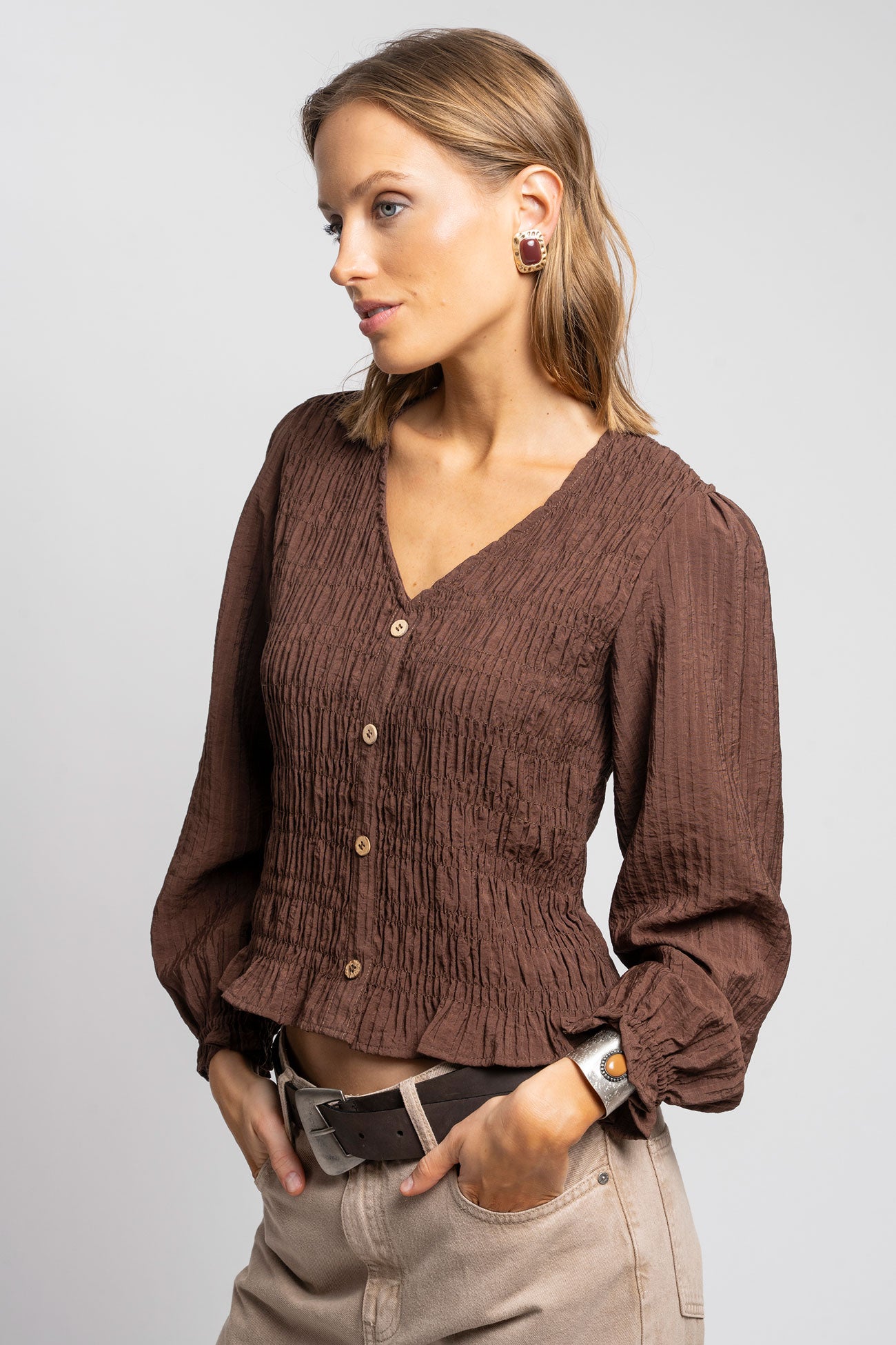 BLUSA VALENTINA café