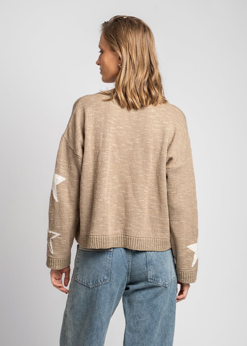 CHALECO ESTRELLAS beige/crudo