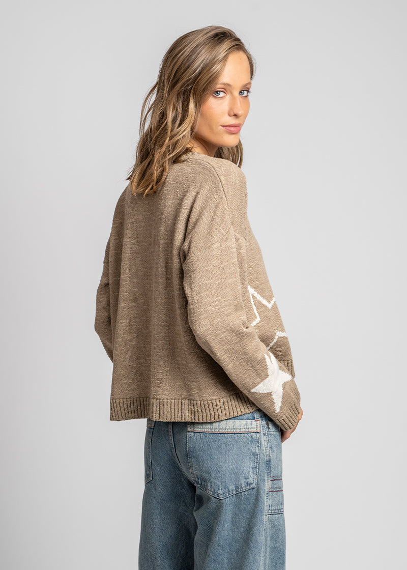 CHALECO ESTRELLAS beige/crudo