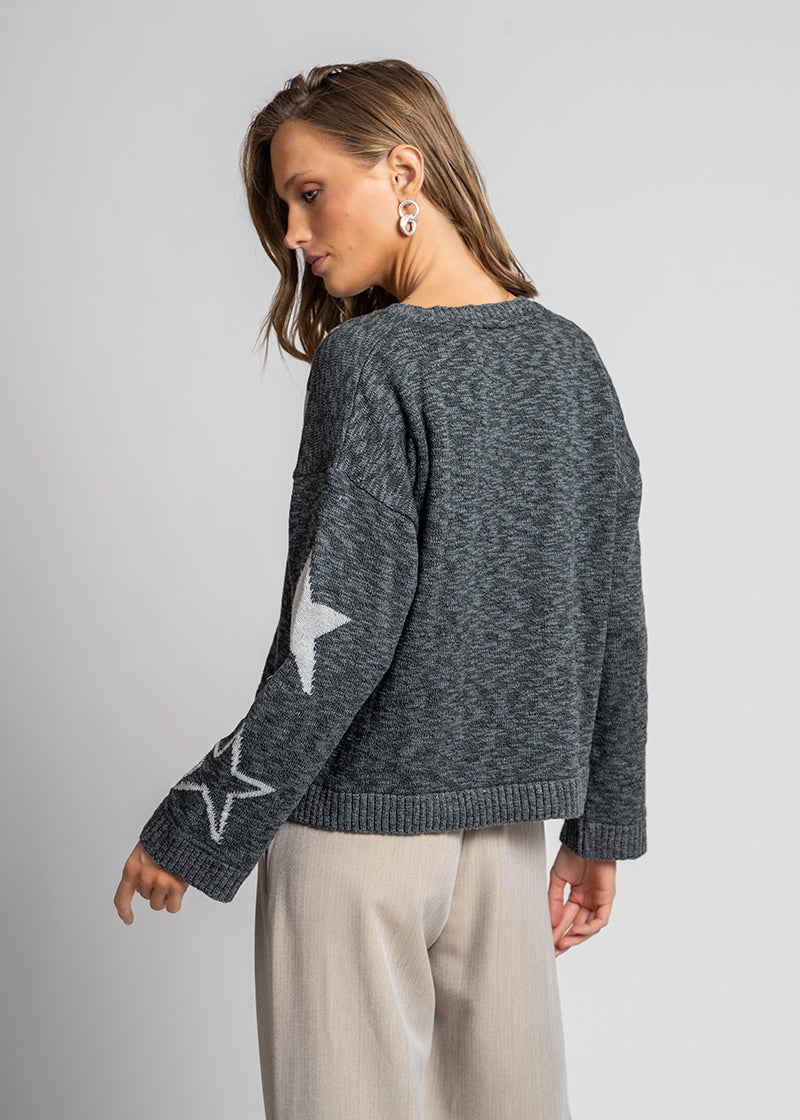 CHALECO ESTRELLAS marengo/gris