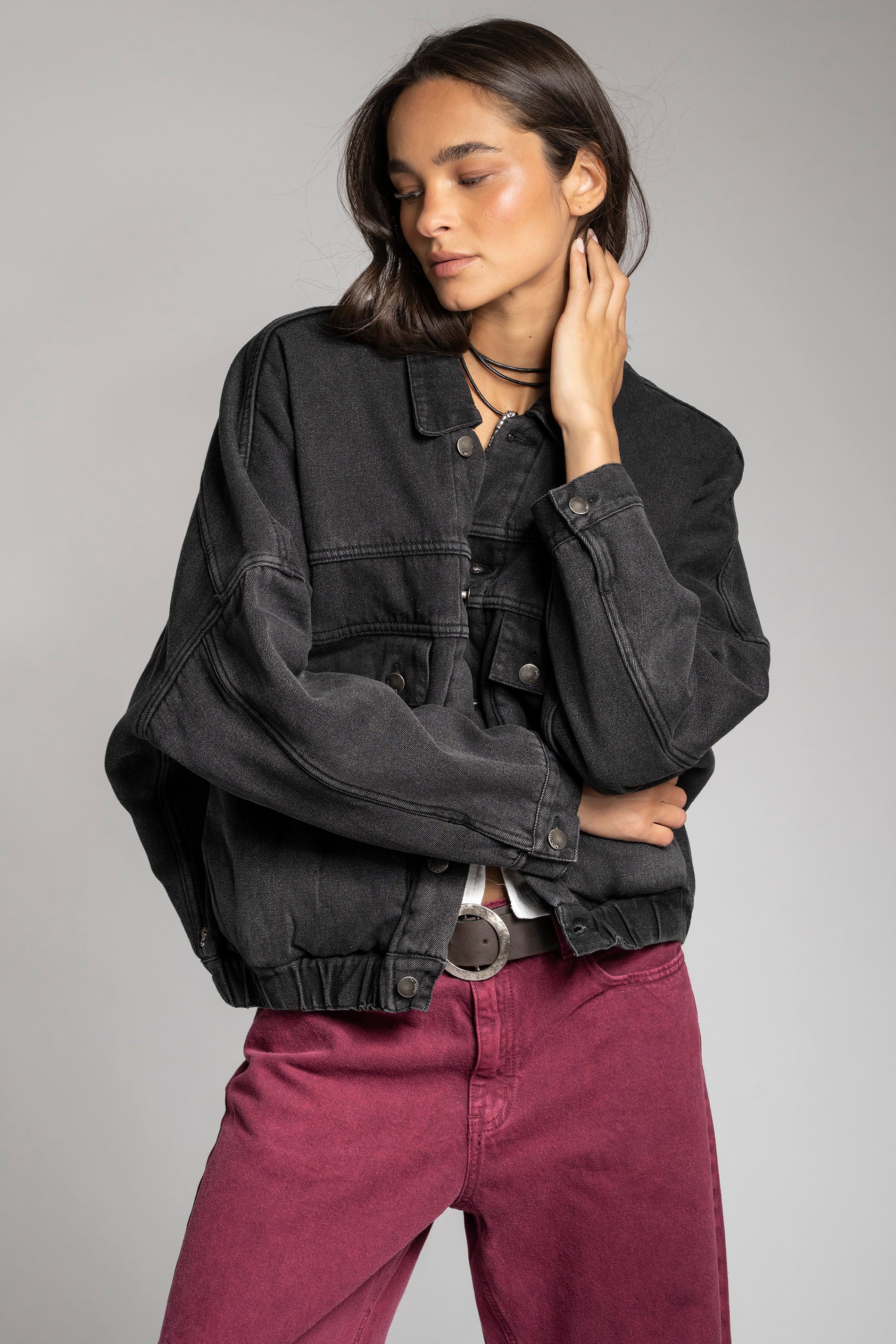 CHAQUETA TANA negro - interior chiporro suave