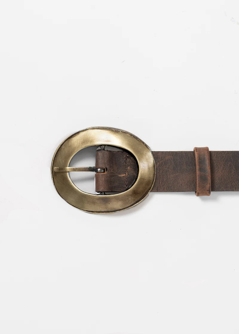 CINTURÓN CUERO OVION café