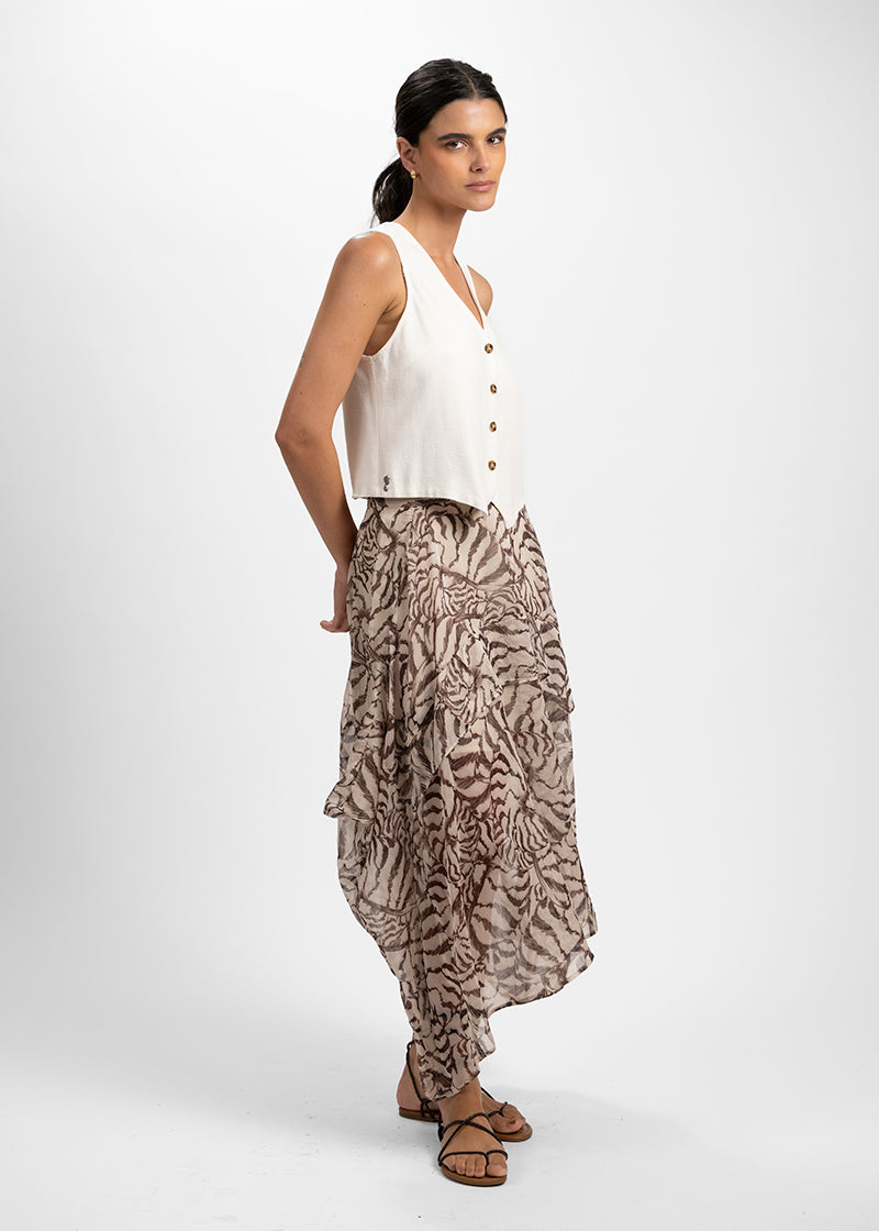 FALDA AURAL crudo/café