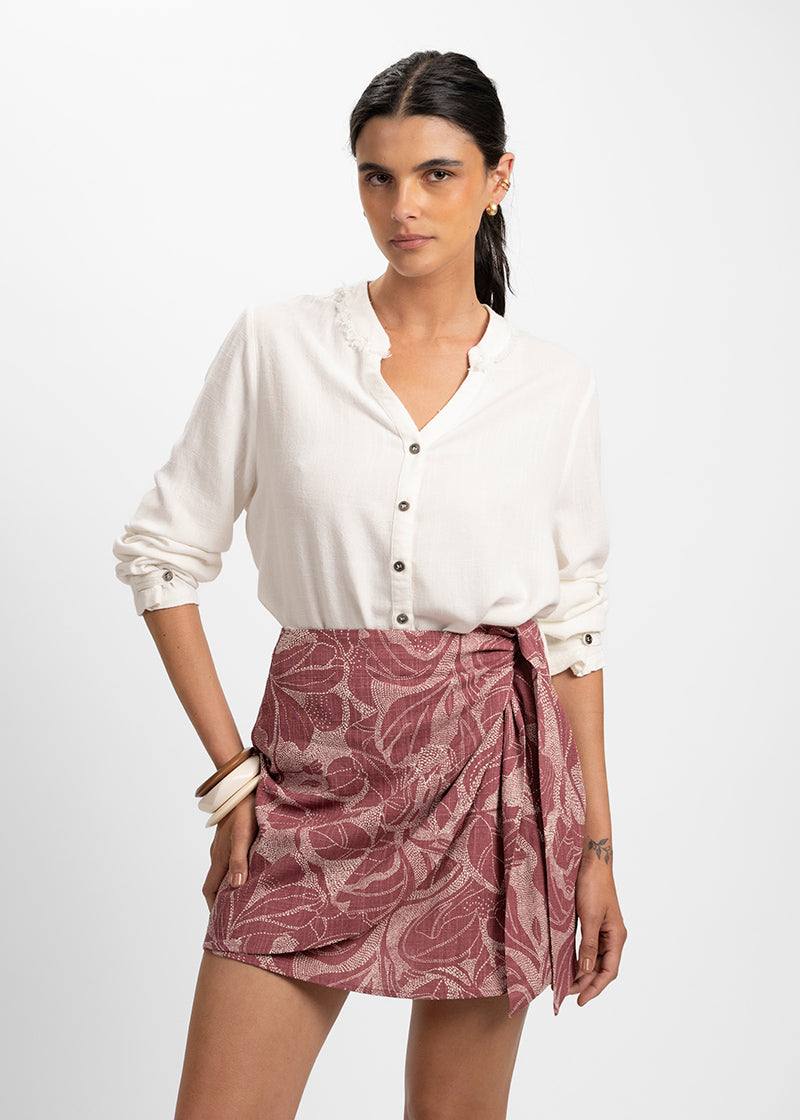 FALDA SERENA P burdeo/beige