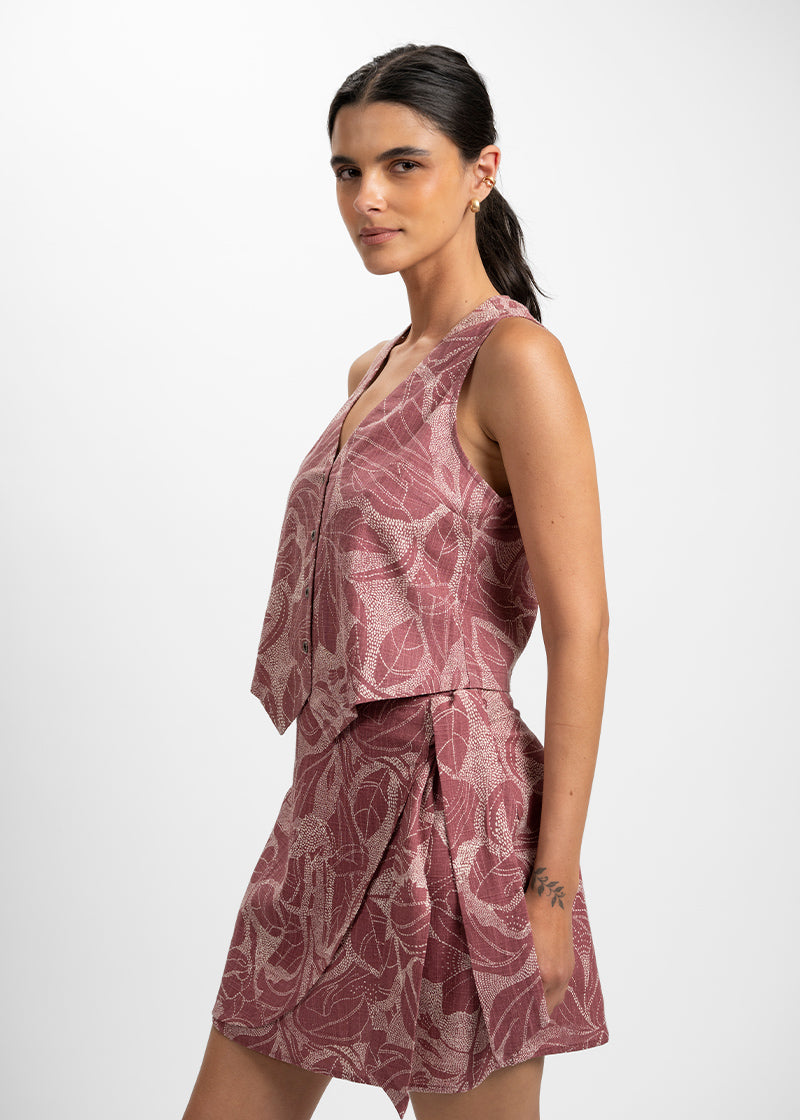 FALDA SERENA P burdeo/beige