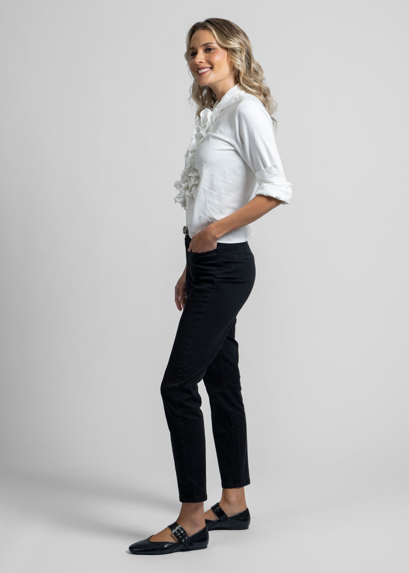 JEANS SKINNY TIRO MEDIO VICTORIA negro