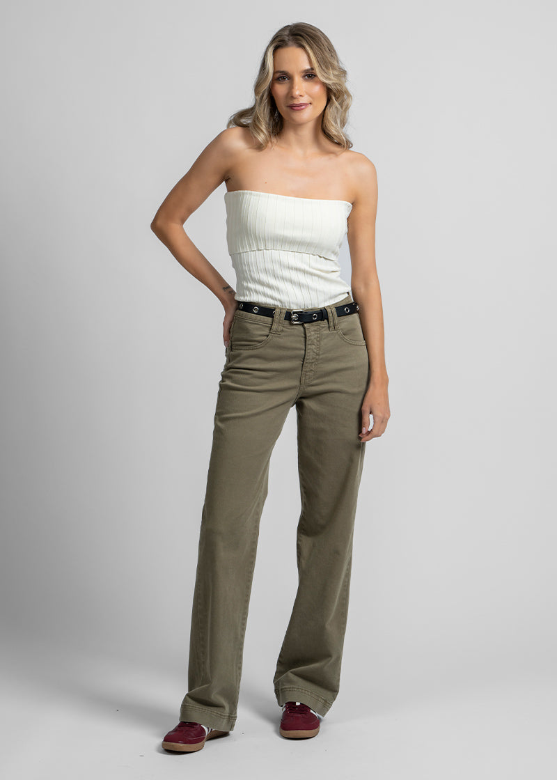 JEANS RECTO TIRO ALTO FRANCA verde