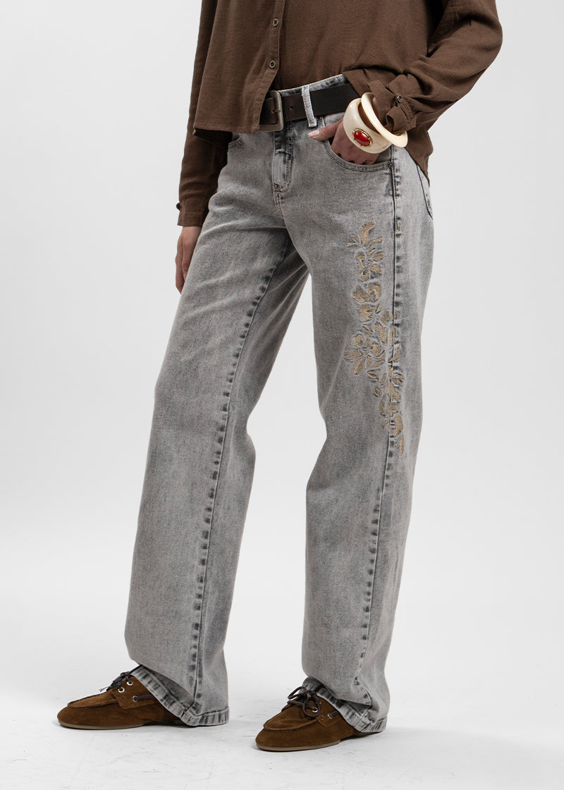 JEANS RECTO TIRO MEDIO AMPARO gris oscuro