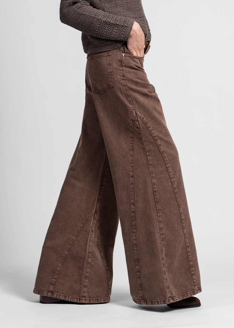 JEANS PALAZZO TIRO ALTO BERNARDA café