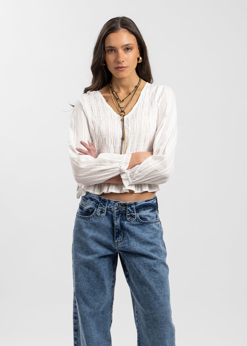 JEANS WIDE LEG TIRO MEDIO JAVIERA celeste