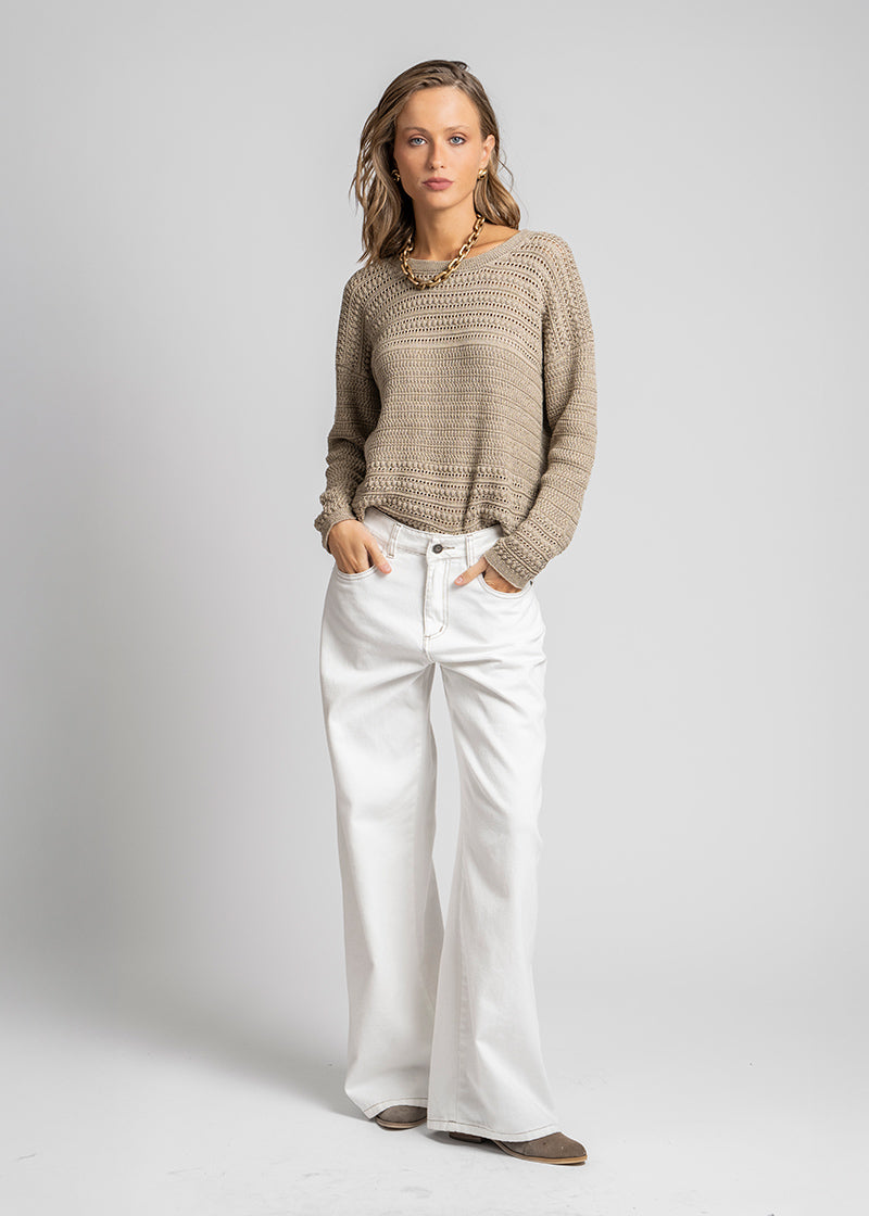 JEANS WIDE LEG TIRO ALTO JOSEFA blanco