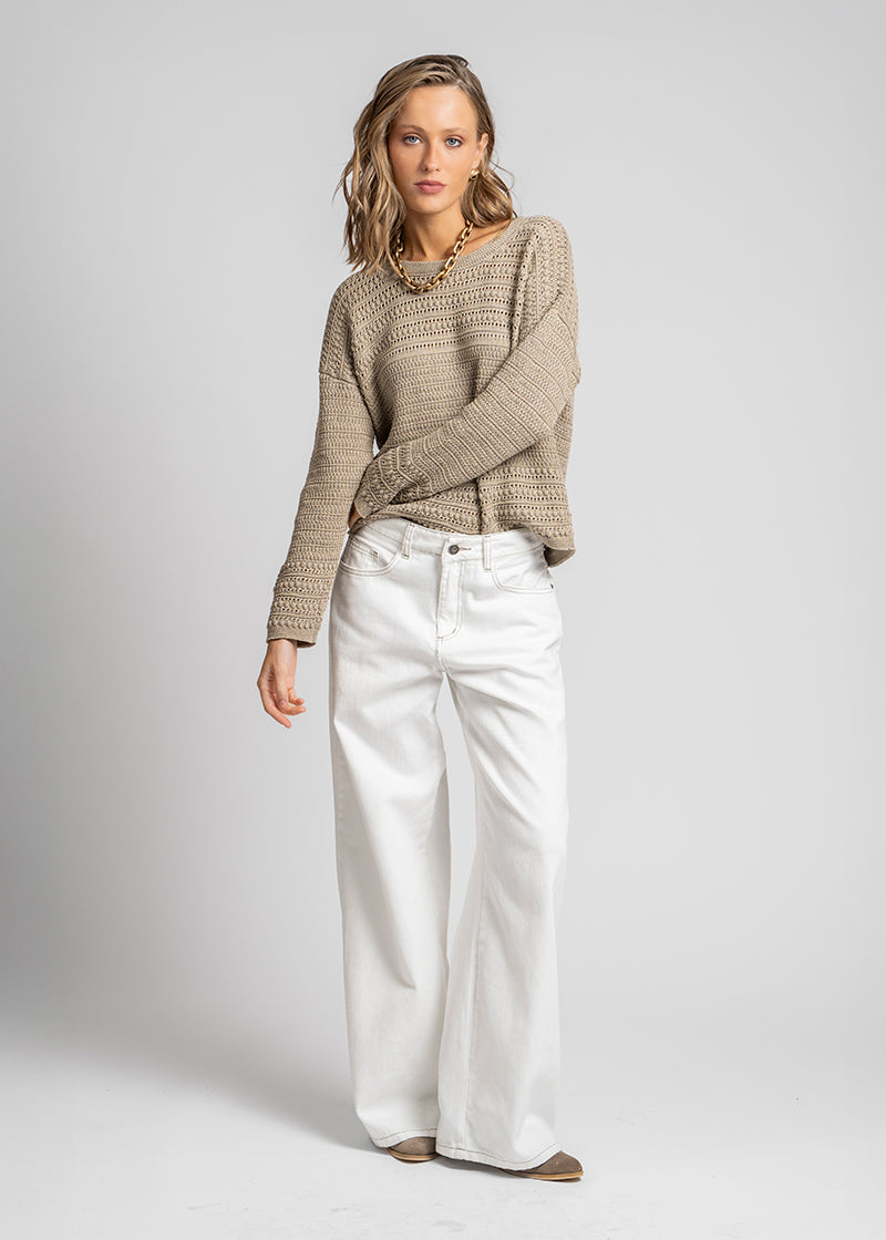 JEANS WIDE LEG TIRO ALTO JOSEFA blanco