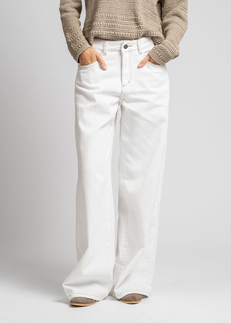 JEANS WIDE LEG TIRO ALTO JOSEFA blanco