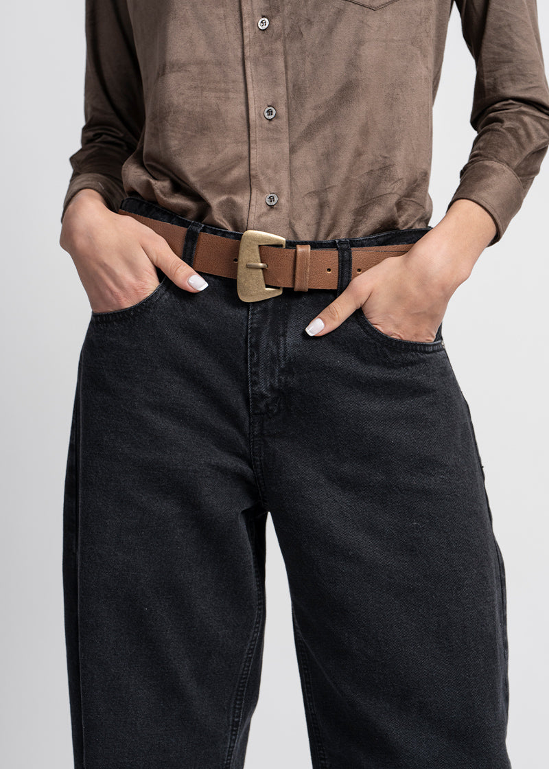 JEANS WIDE LEG TIRO ALTO JOSEFA negro