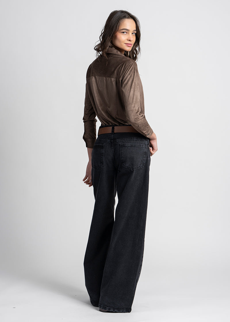 JEANS JOSEFA Wide Leg negro