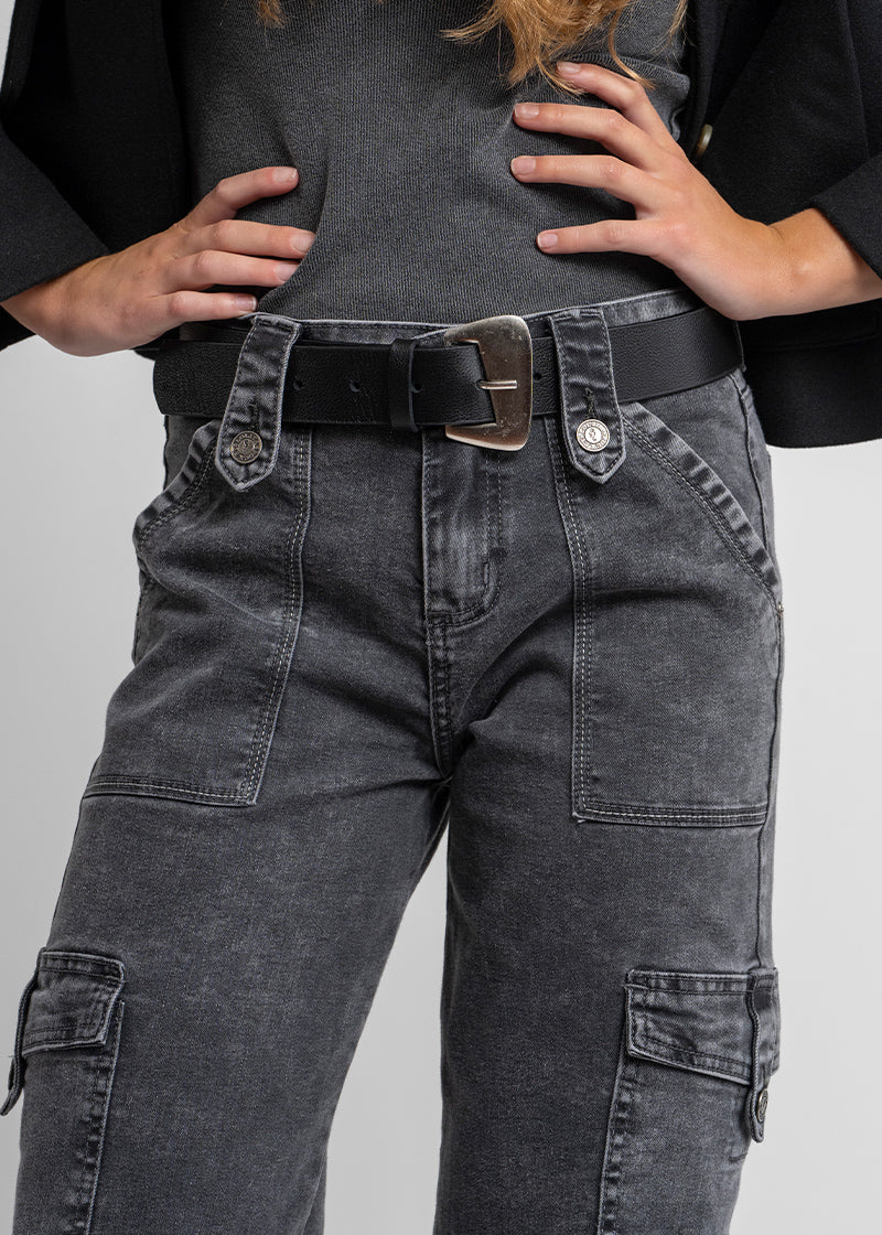 JEANS CARGO TIRO ALTO JUANA gris g