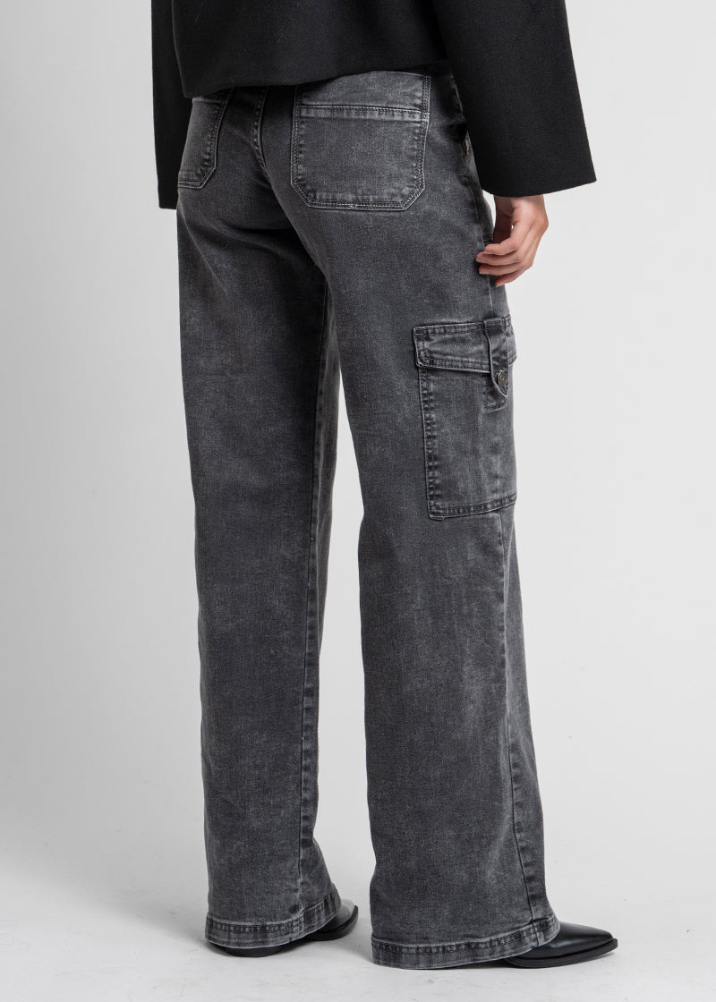 JEANS CARGO TIRO ALTO JUANA gris g