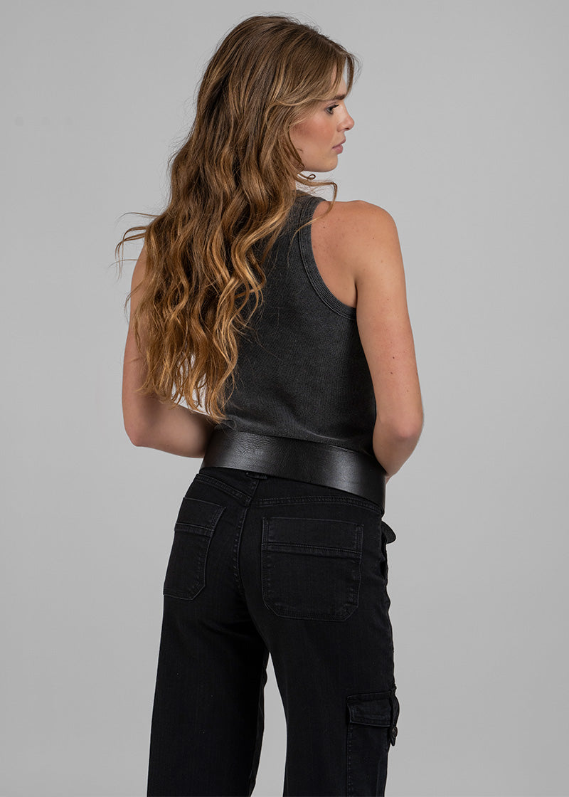 JEANS CARGO TIRO ALTO JUANA negro