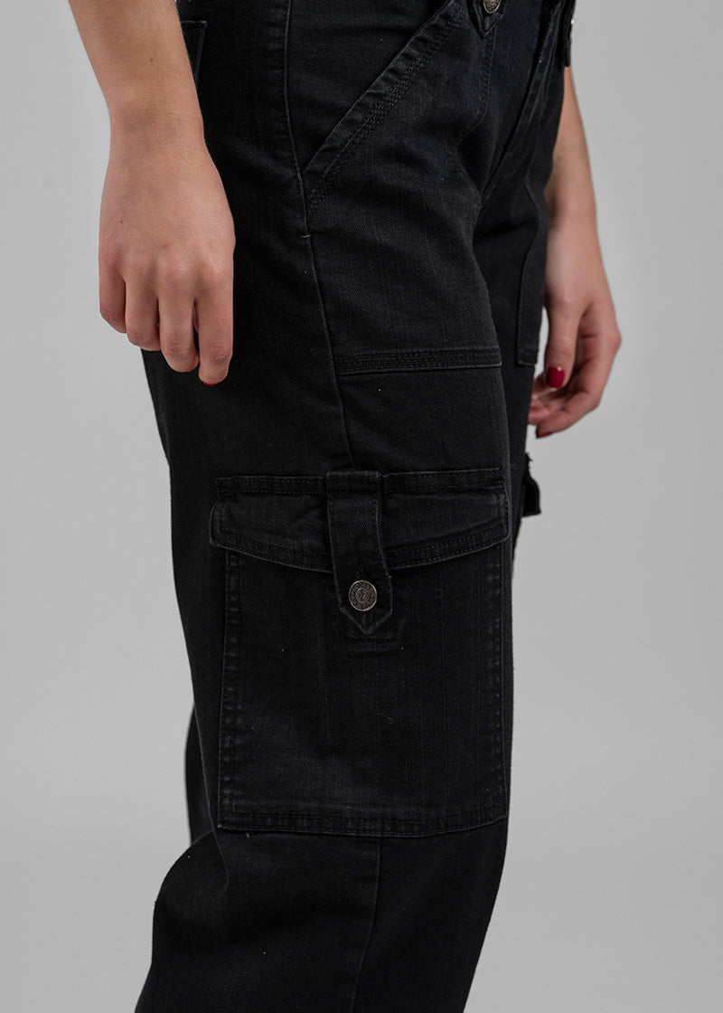 JEANS CARGO TIRO ALTO JUANA negro
