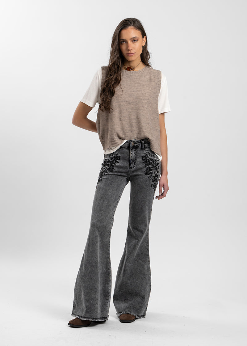 JEANS FLARE TIRO MEDIO NORA B marengo