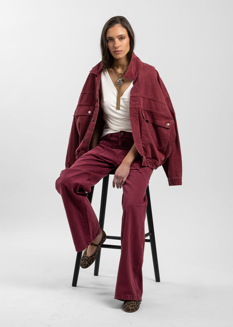 JEANS TALI Wide Leg burdeo