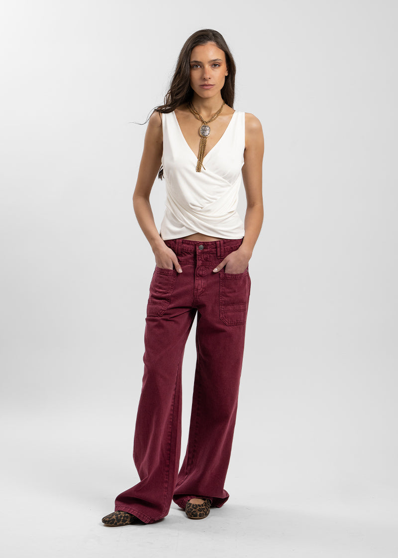 JEANS TALI Wide Leg burdeo