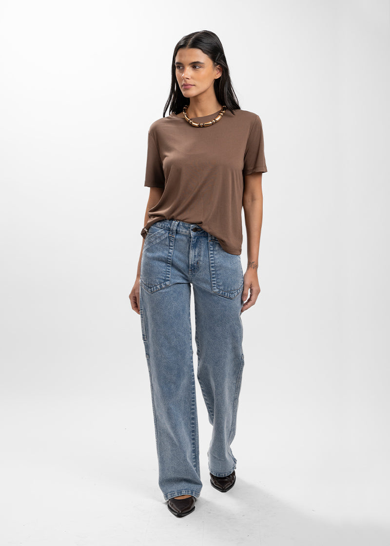 JEANS RECTO TIRO ALTO AME ice