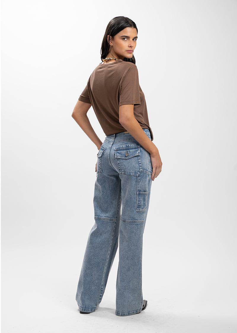 JEANS RECTO TIRO ALTO AME ice