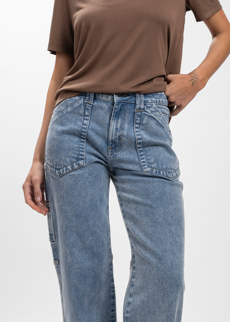 JEANS RECTO TIRO ALTO AME ice