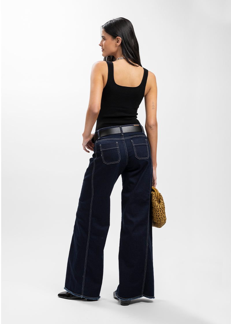 JEANS PALAZZO TIRO MEDIO ANNA azul R