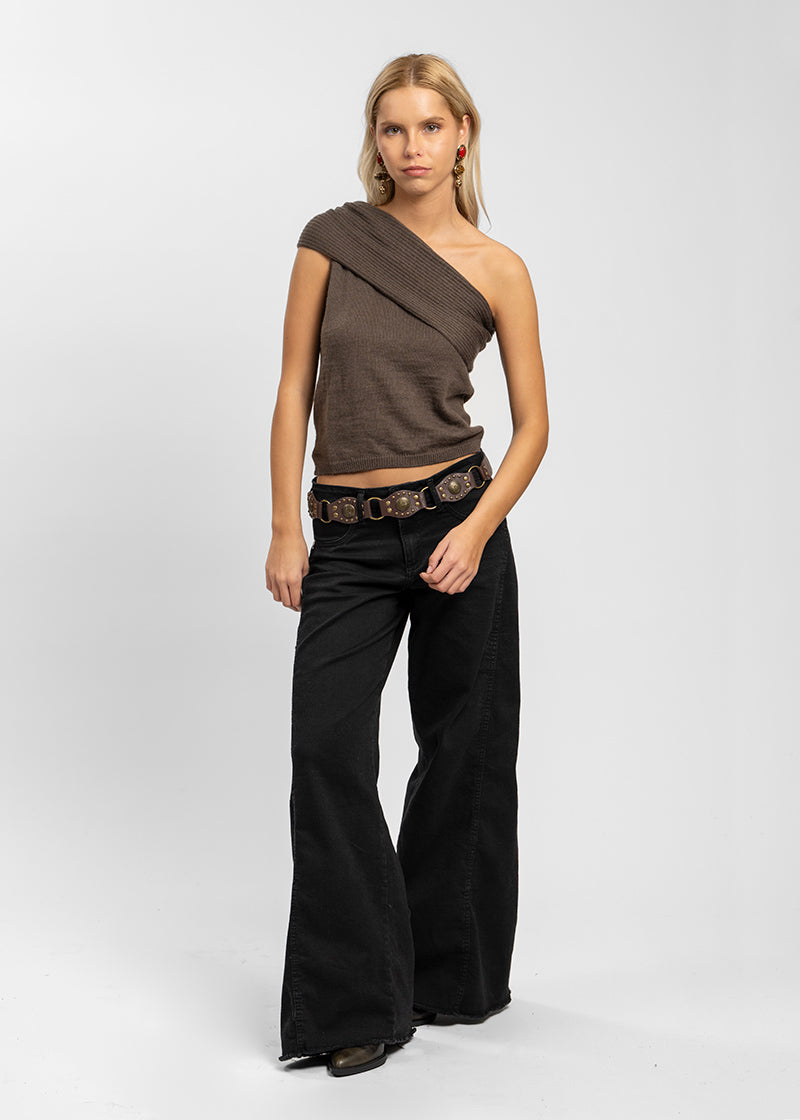 JEANS PALAZZO TIRO MEDIO ANNA negro