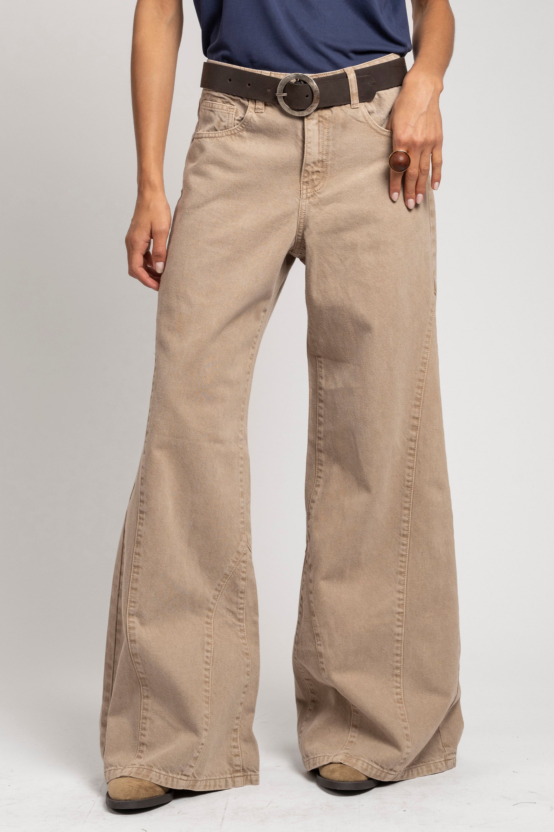JEANS PALAZZO TIRO ALTO BERNARDA beige