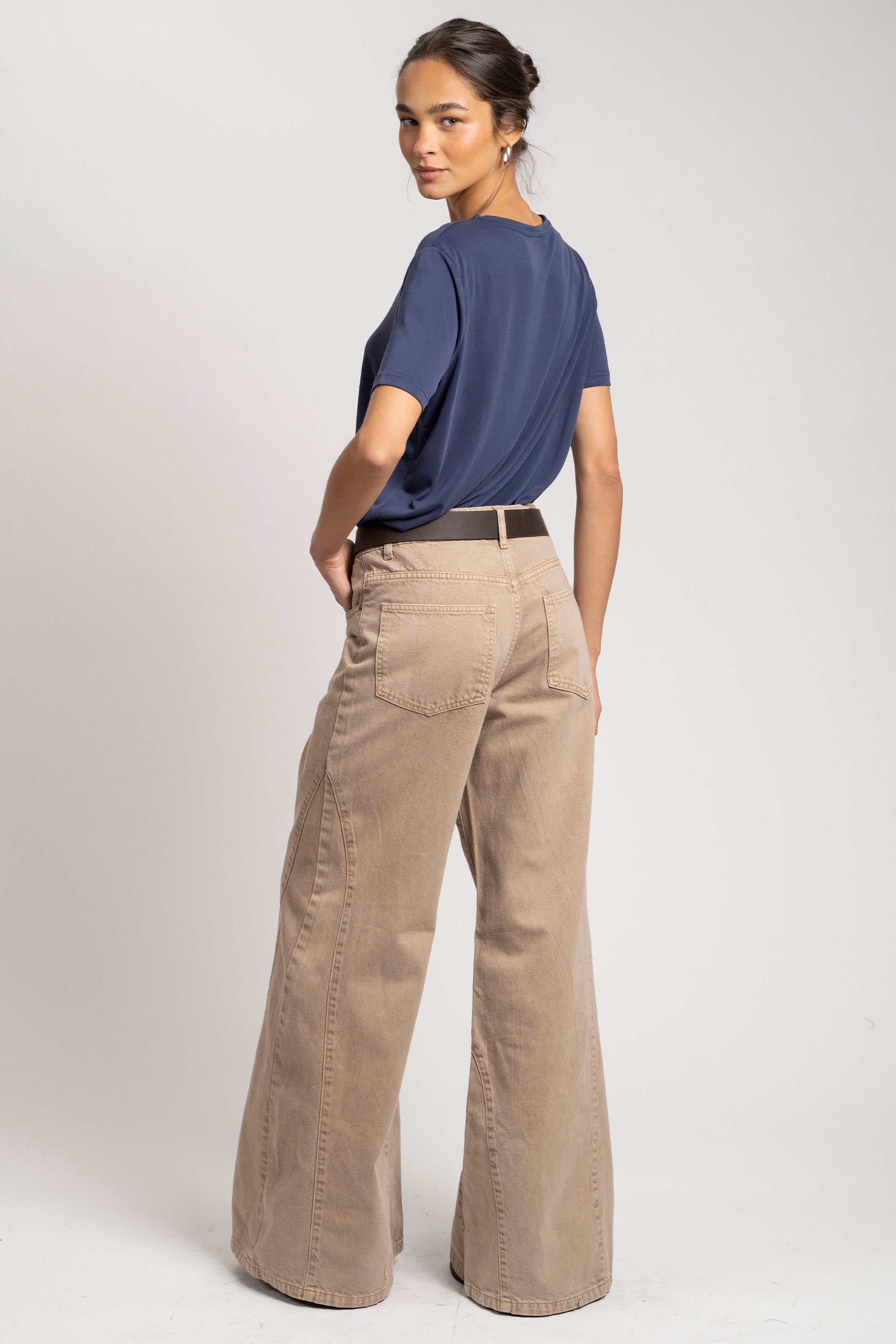 JEANS PALAZZO TIRO ALTO BERNARDA beige