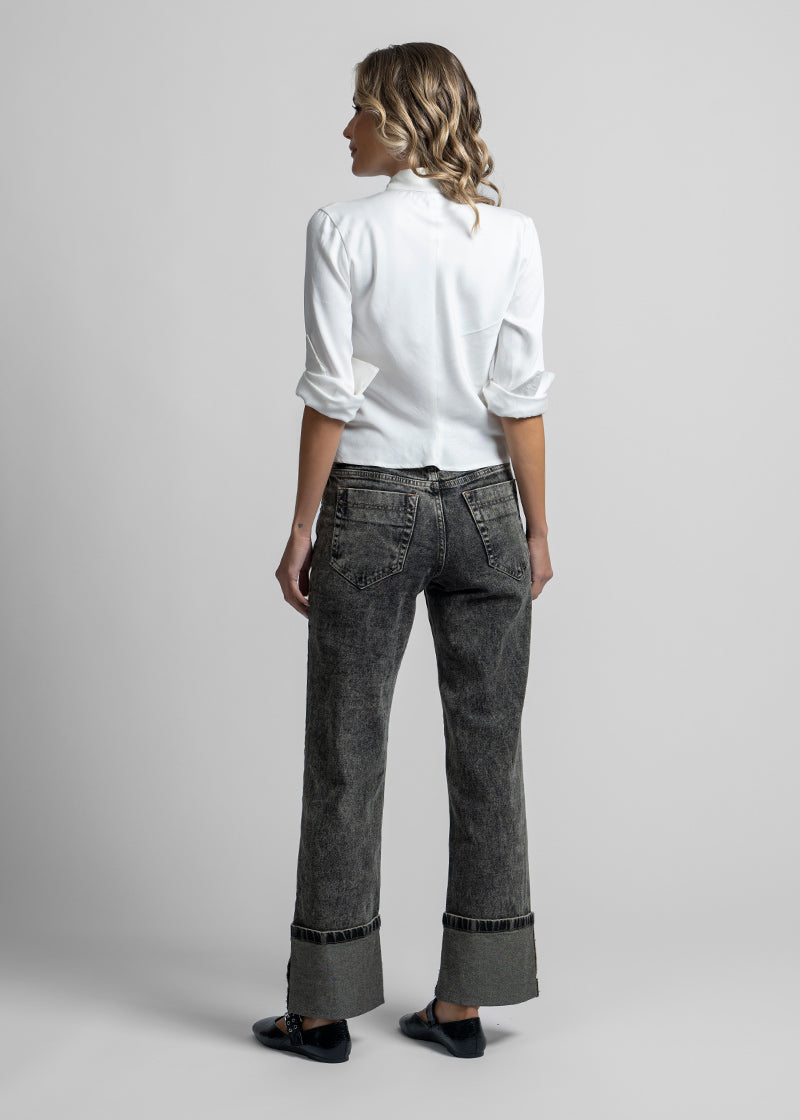 JEANS RECTO TIRO MEDIO CLARA gris