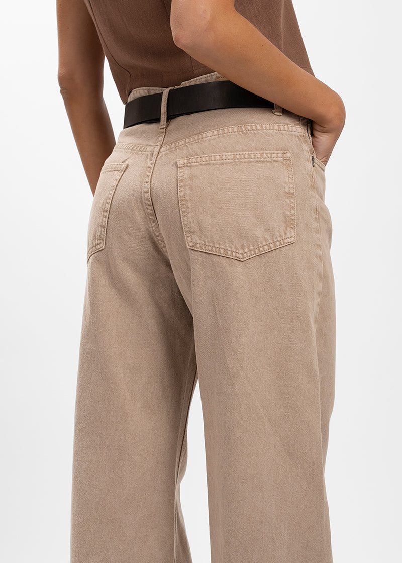 JEANS WIDE LEG TIRO ALTO JOSEFA beige